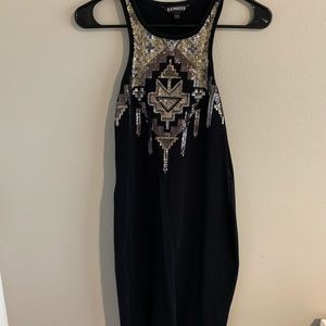 Express Black Sequin Dress